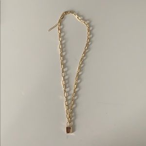 gold lock necklace
